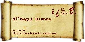 Óhegyi Bianka névjegykártya